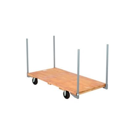 Global Equipment Stake Handle Hardwood Deck Truck 60x30 1400 Lb. Cap. 5" Rubber Casters 952521